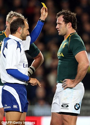 Bismarck du Plessis Yellow Carded by Romain Poite for a perfectly legal tackle, 14 September 2013
