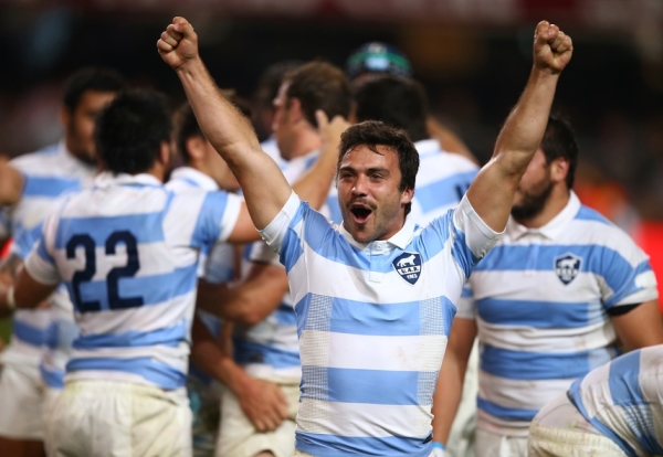 Celebrations as the Pumas win a historic victory against the Springboks in Durban