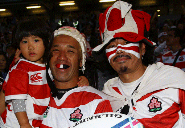 Japanese supporters at Rugby World Cup 2015