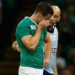 Jonny Sexton in tears after injury